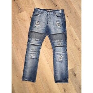 Iro Ochi Distressed Thrashed Blue Jeans Mens 36x32 Y2K Grunge Retro Streetwear